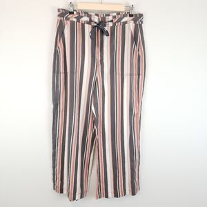 American Eagle Women's Multicolored Striped High Rise Wide Leg Cropped Pants